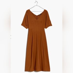 New madewell wide V-neck midi dress